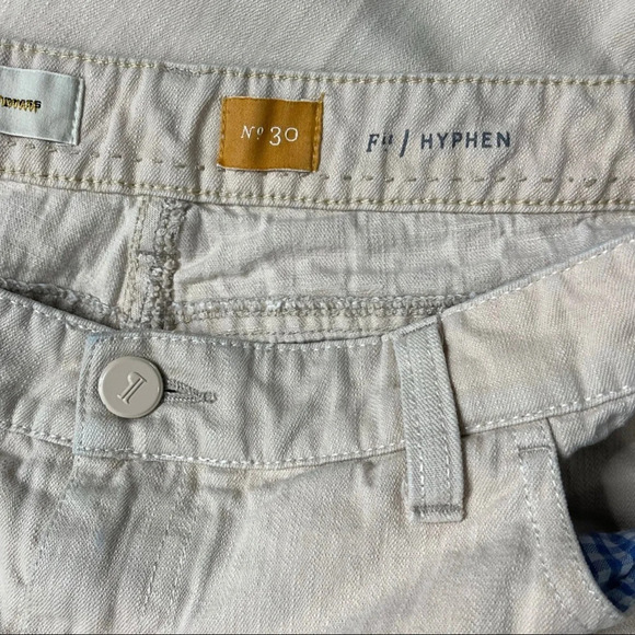 Anthropologie Chino's  Pilcro and the Letterpress Cream Pants Linen Size 30 - Picture 6 of 6